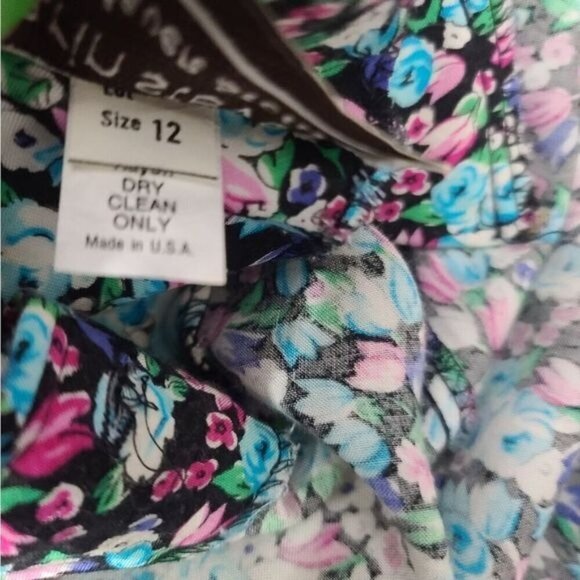 Vintage Dainty Blue Pink Cottagecore Floral Dress - Picture 7 of 16